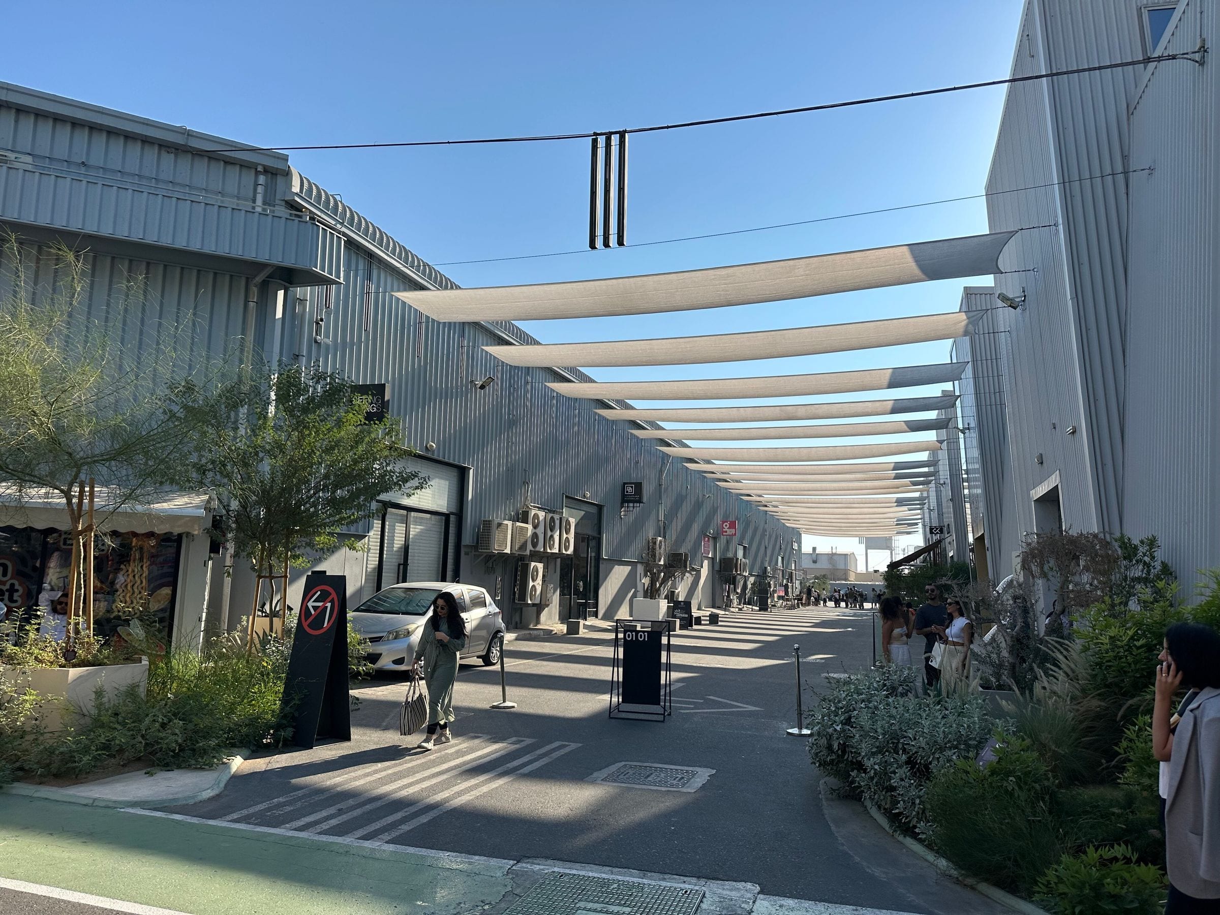 Warehouse units converted to galleries along Alserkal Avenue in Al Quoz