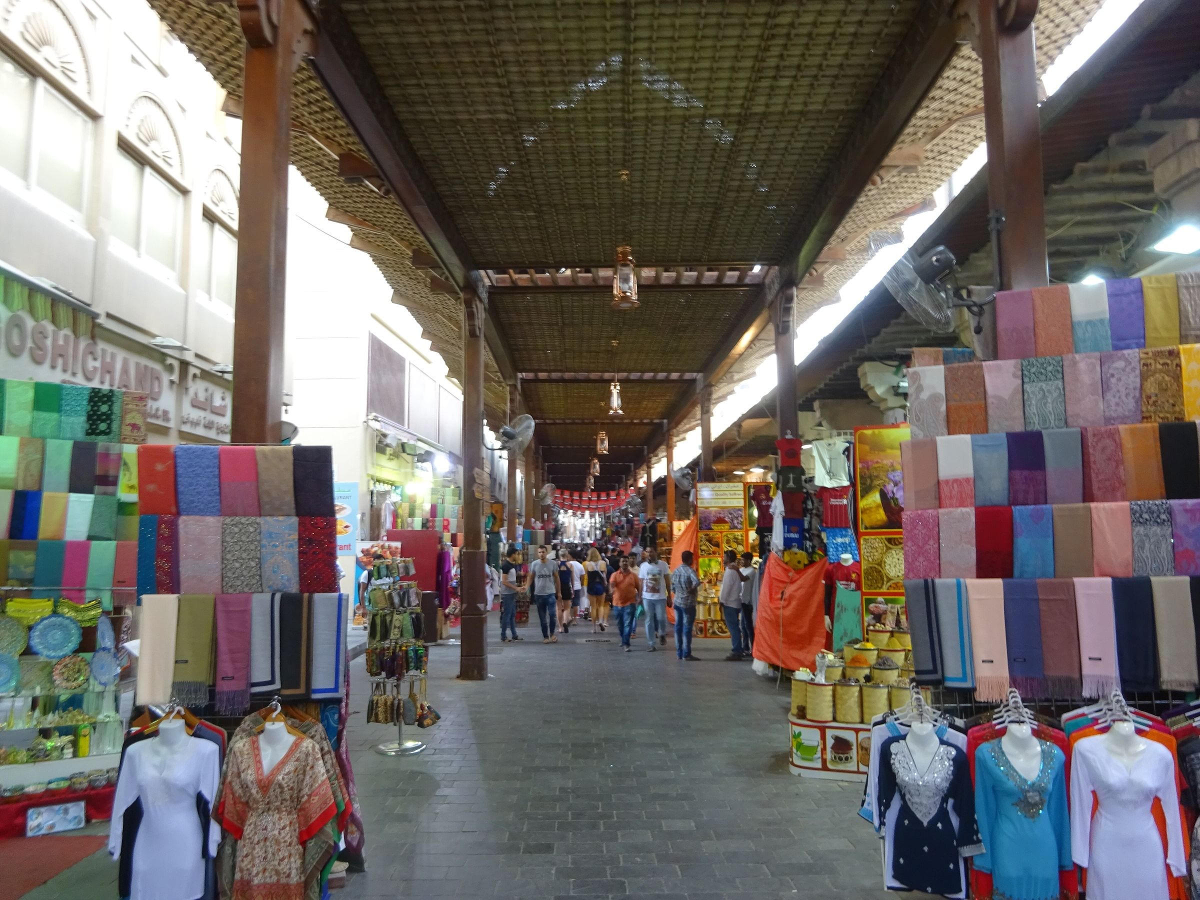 The covered arcade of the Grand Souq in Bur Dubai